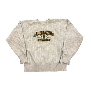 Vintage 90s Boston Bruins NHL Hockey Crewneck Sweatshirt Midwest Embroidery Lg